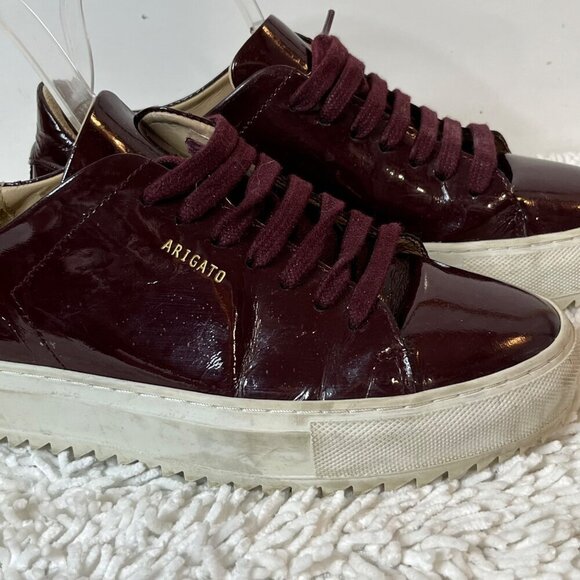 Axel Arigato Patent Leather‎ Lace Up chunky Rubber Sole Sneaker Red Maroon 8.5 - Picture 3 of 12
